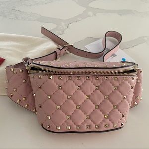 Valentino Fanny Pack new Rockstud  belt bum bag  in pink size 85 cm